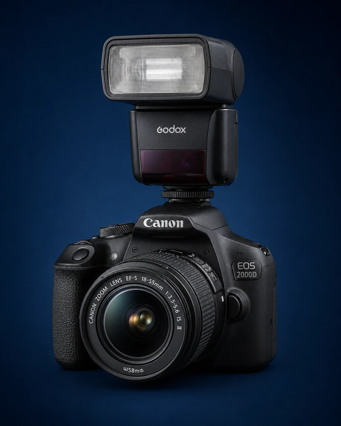 Canon EOS 2000D + flash Godox + objectifs